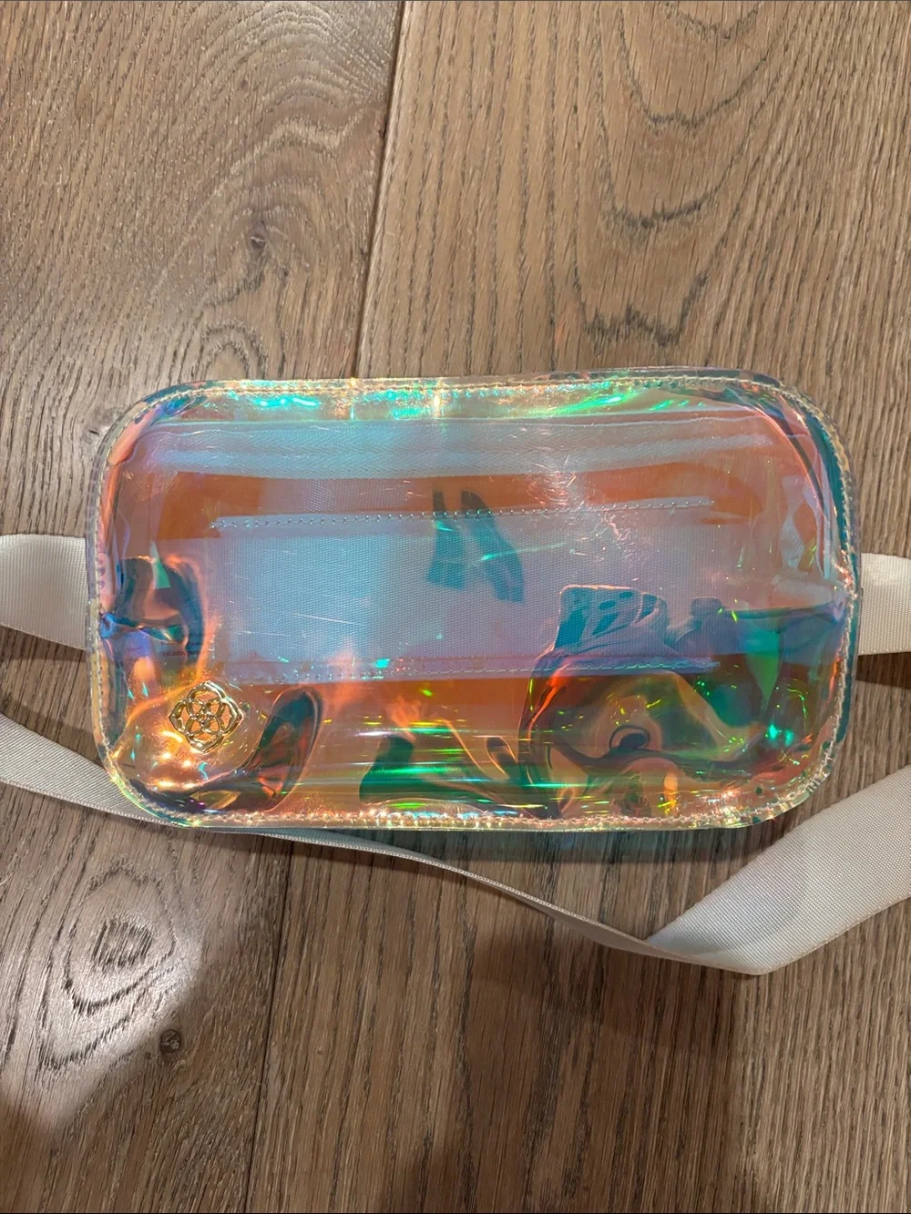 Kendra Scott Iridescent Holographic Shoulder Pouch - Pink/Green Shift